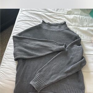Gray Mockneck Women's Sweater